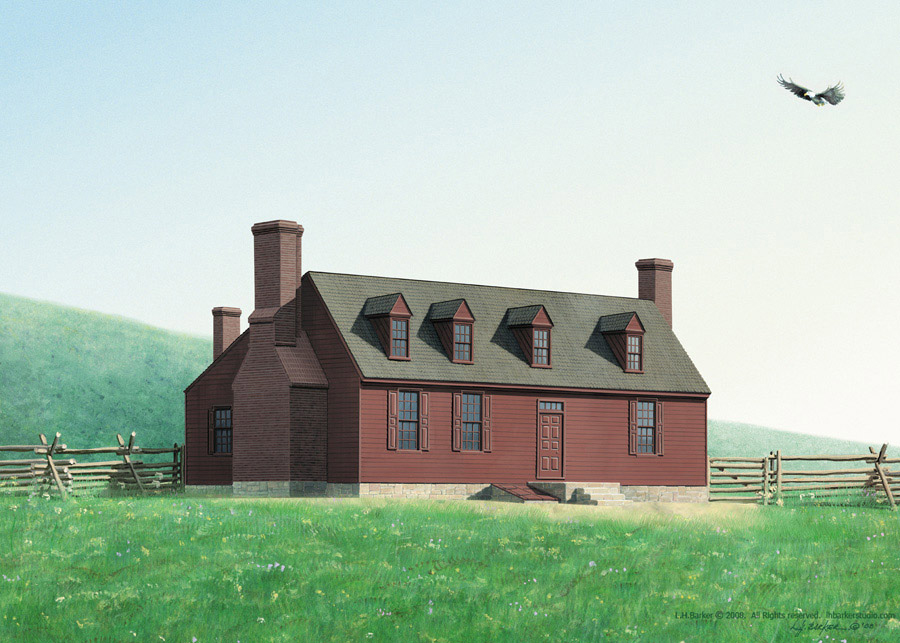 George Washington's 

Boyhood home, Ferry Farm House, Fredericksburg, VA, Suite of 2, L.H.Barker (c) 2008. All rights reserved.