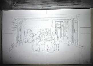 Transfering the architectural drawing.