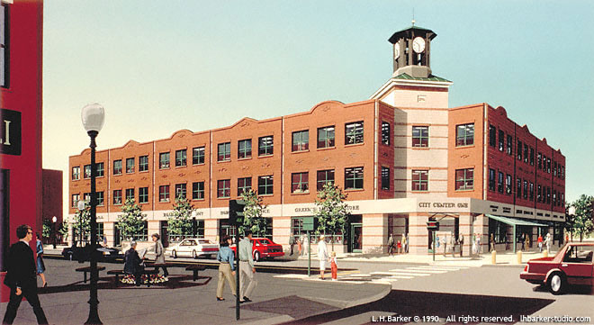 South Burlington Retail Revitalization District, S. Burlington, VT. L.H.Barker (c) 1990. All rights reserved.